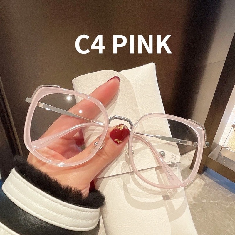 (KIQI-FASHION) COD Mắt Kính Gọng Kim Loại Tròng Trong Suốt Phong Cách Hàn Quốc Thời Trang