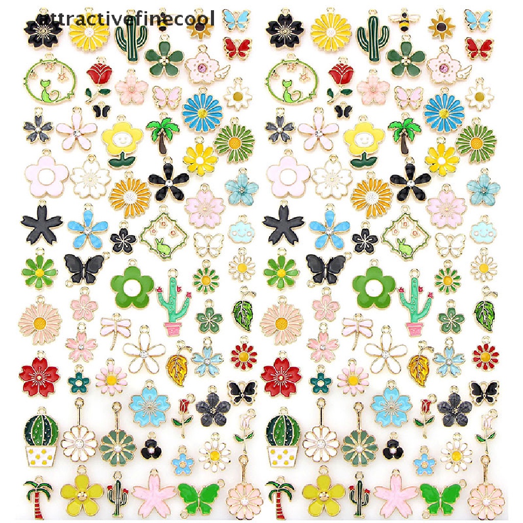 Set 100 / 120 Mặt Dây Chuyền Hình Côn Trùng Nhiều Màu Sắc