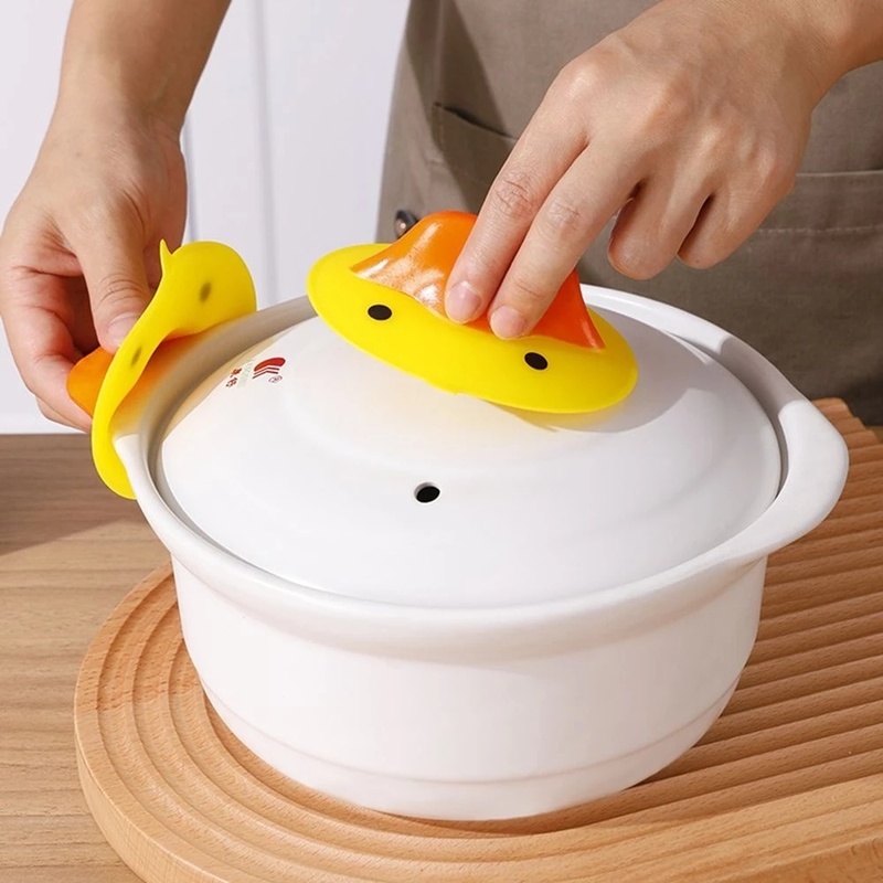 Set 2 Kẹp Nhấc Nồi Chống Trượt Cách Nhiệt Hình Vịt Hoạt Hình Dễ Thương Bảo Vệ Chống Bỏng Cho Nhà Bếp