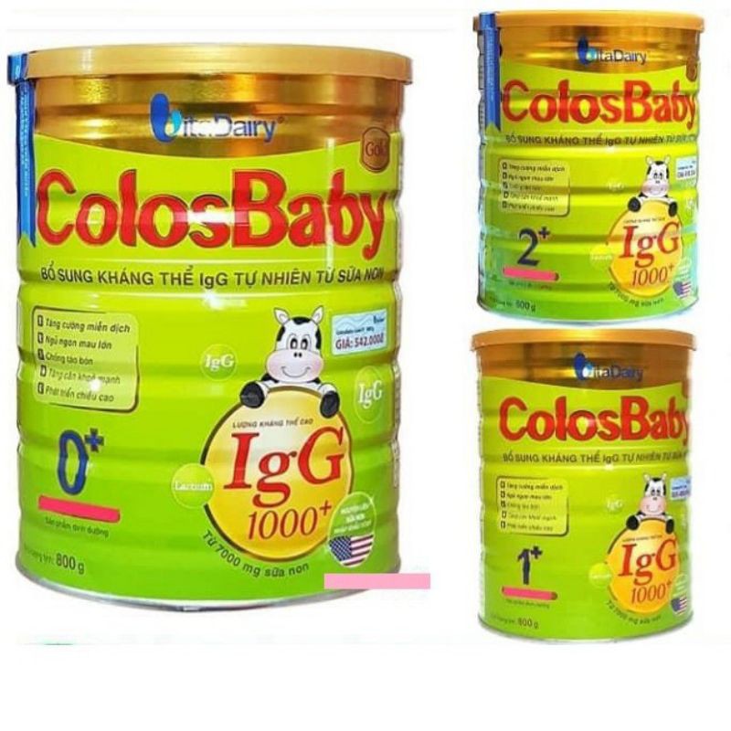 SỮA LON COLOBABÝ GOLD 1000+IgG 0+/1+/2+  800G