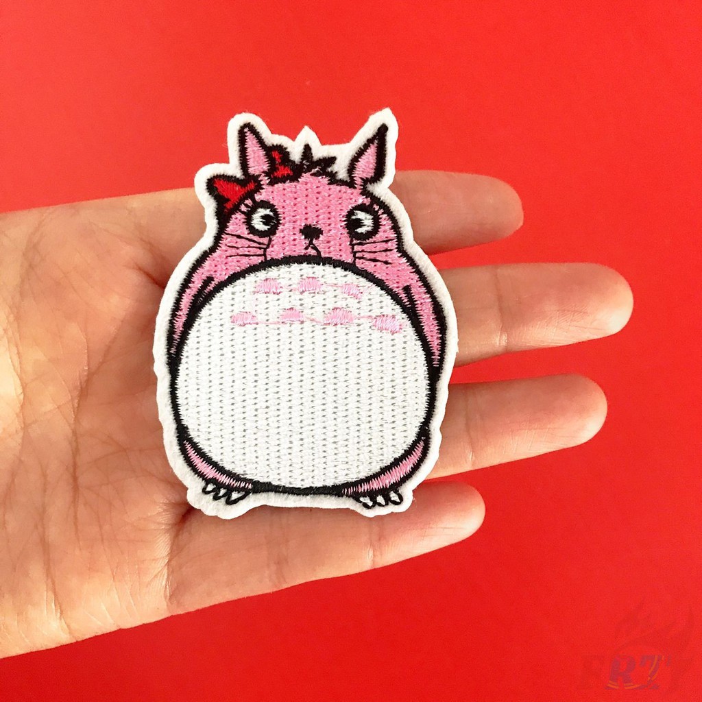 Miếng vá ủi thêu trang trí quần áo hình Totoro xinh xắn kiểu dáng tùy chọn