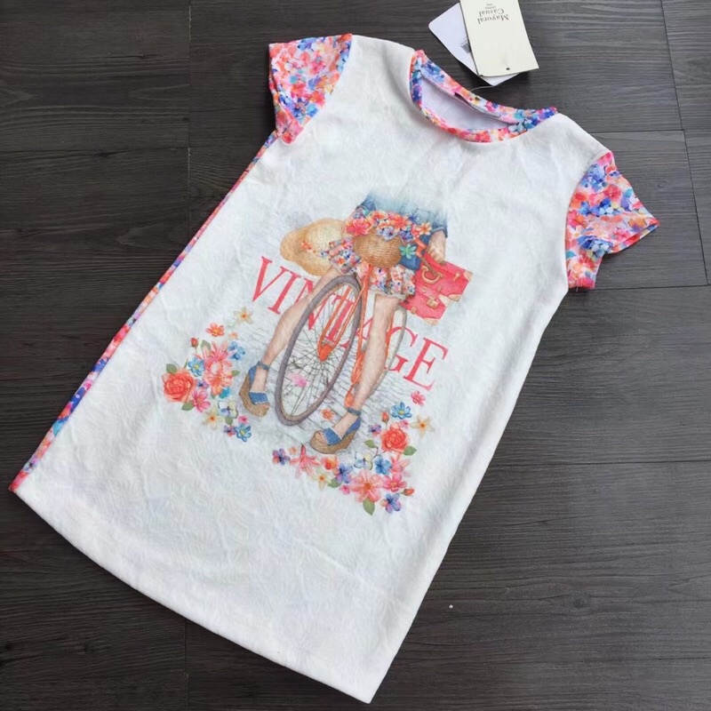 Váy ngắn tay bé gái Mayoral 2-6 tuổi  Đầm bé gái chất mịn xuất dư 1121