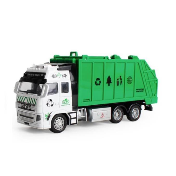 Xe ô tô chở rác phát đèn và âm thanh đồ chơi trẻ em tỉ lệ 1:38