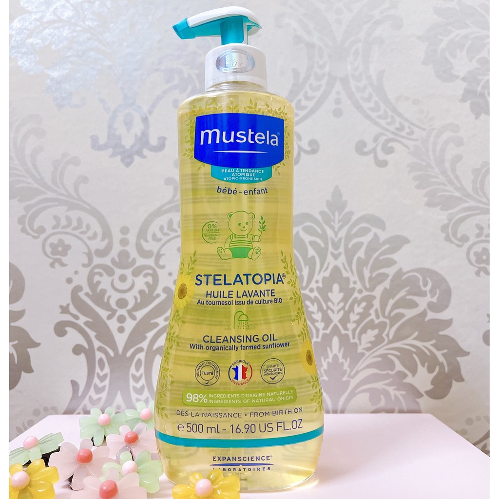 Mustela Dầu Tắm Cho Da Chàm Thể Tạng Stelatopia Cleansing Oil 500ml