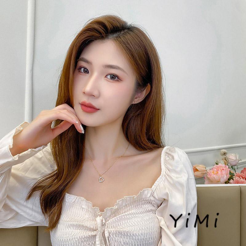 Vòng cổ Hợp Kim Mặt Hình Lập Phương Lục Giác Đính Kim Cương Giả Dễ Phối Đồ Ngọt Ngào Cho Học Sinh Nữ