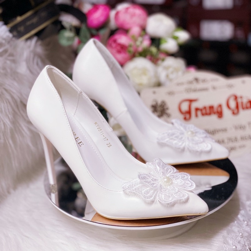 GIÀY CƯỚI CÔ DÂU, GIÀY CAO GÓT THIẾT KẾ CAO CẤP (là mẫu tkế thủ công vui lòng chắc chắn trước khi đặt hàng)