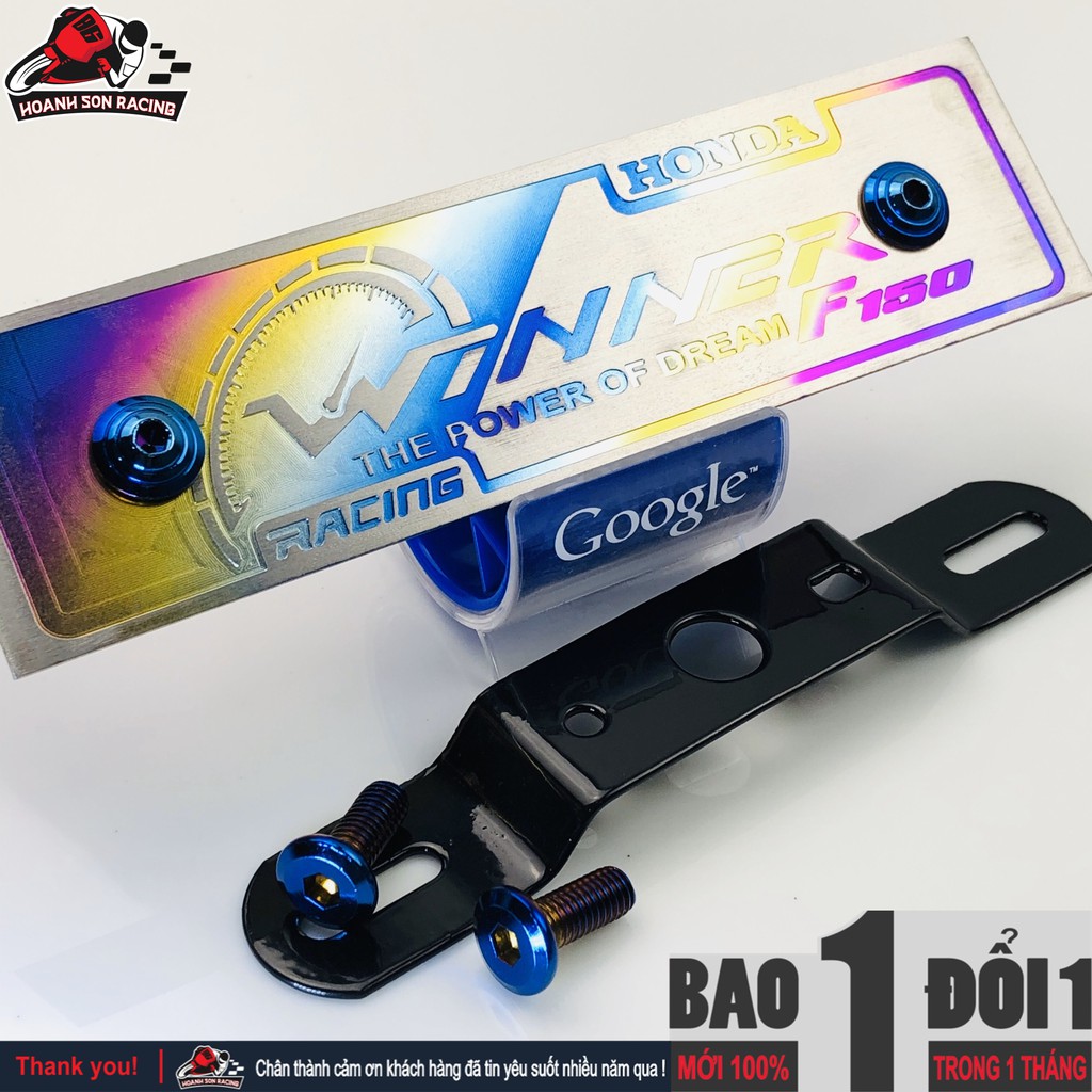 Bảng tên titan WINNER titan 100% gắn cho các đời xe winner TẶNG pát gắn bảng tên winner và ốc gắn bảng tên titan 6l2