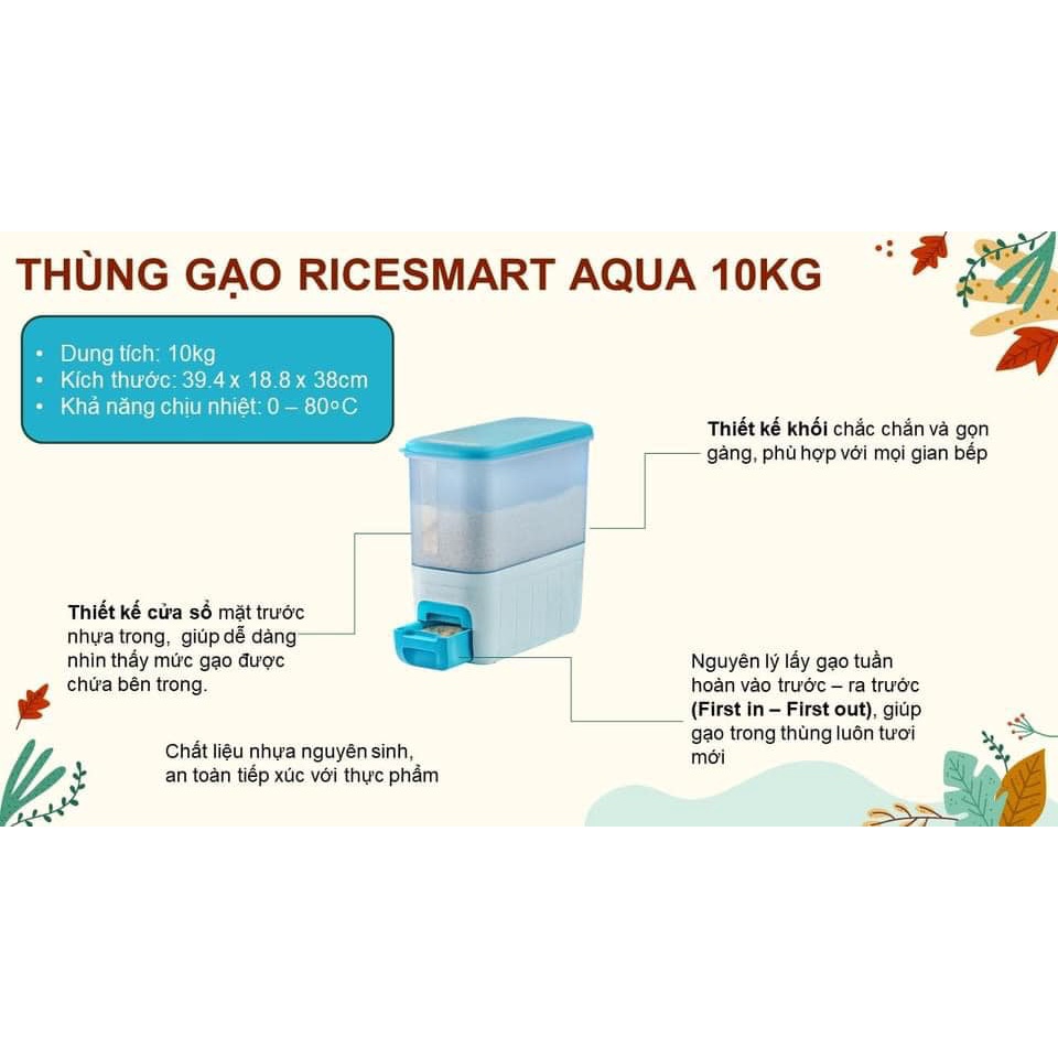 Thùng gạo Tupperware Rice aqua Dispenser 10kg