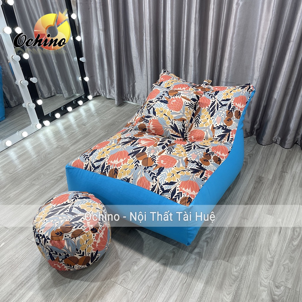 Ghế Lười Hạt Xốp Mẫu Sofa Giường Ngồi Và Nằm Thư Giãn Thoải Mái Có 2 Lớp Cao Cấp, Ghế Hạt Xốp Phong Cách Hiện Đại (Có Sẵ