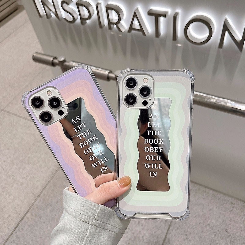Ốp điện thoại tráng gương phối màu gradient cho iPhone13 ProMax 11 12