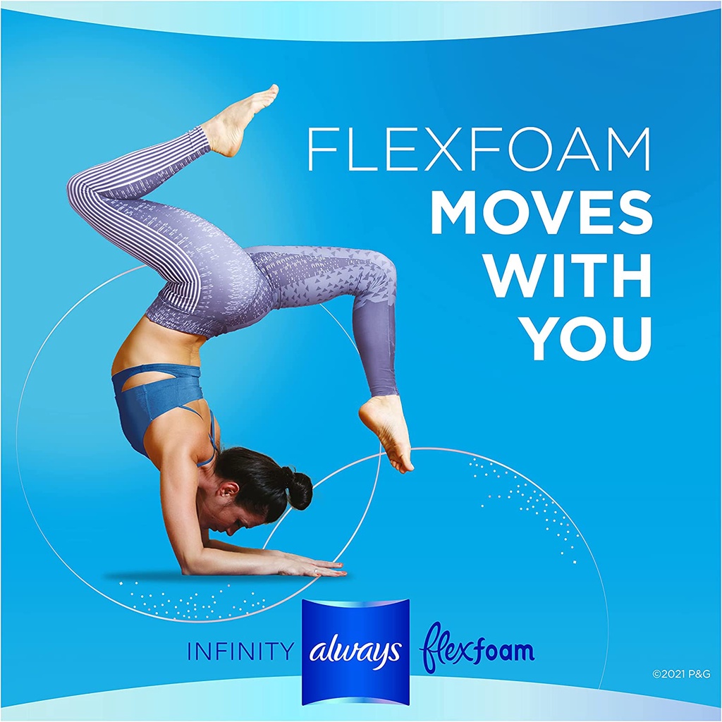 Băng vệ sinh siêu thấm Always Infinity FlexFoam Pads Size 3 Extra Heavy Flow có cánh size 3 hộp 28 cái