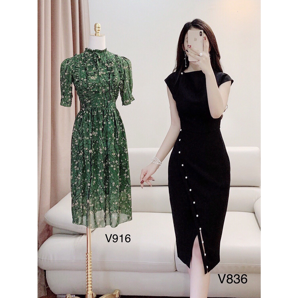 Váy đen ngọc thiết kế cao cấp V836-DVC