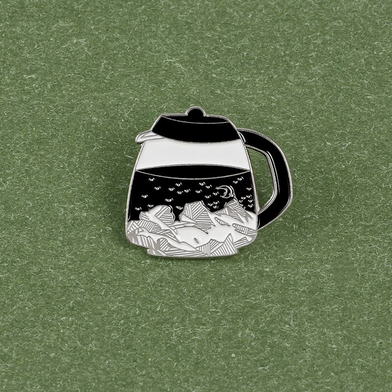 Ghim Cài Áo Hình Bình Cà Phê/Mặt Trăng/Ngôi Sao Tráng Men Xinh Xắn Dùng Làm Quà Tặng Cho Bạn Bè