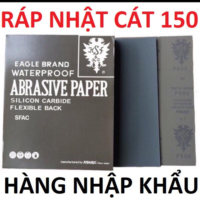 10 tờ giấy nhám Nhật 150 đen , giấy ráp chà xe máy, ô tô KOVAX , Nhập khẩu Nhật Bản