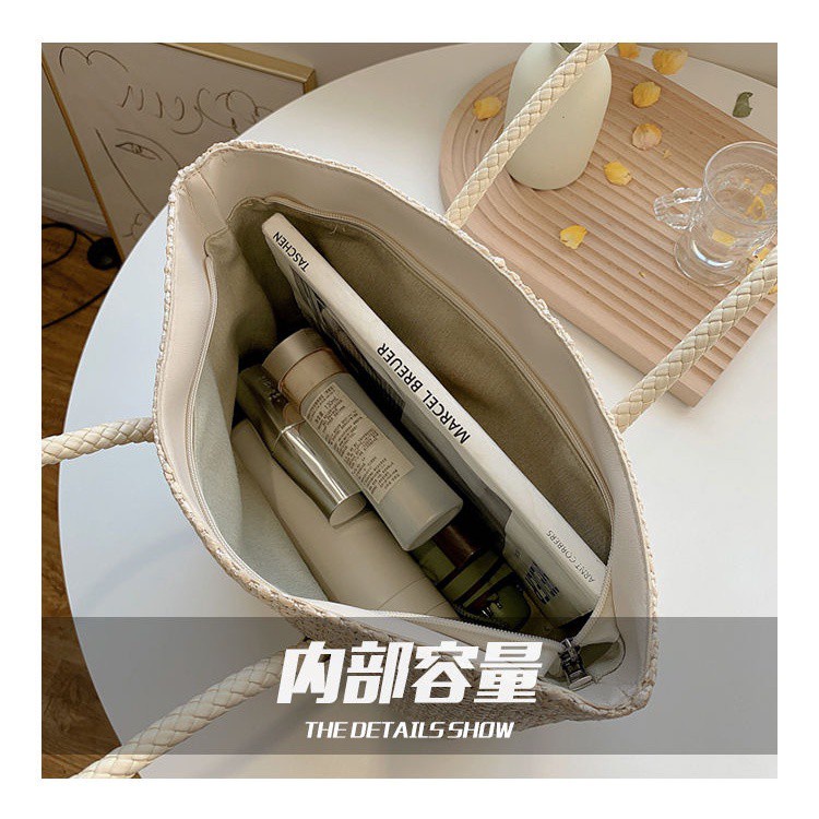 Túi Tote Đan Cói 4 Ngăn Chất Lượng Cao Thời Trang Mới Đa Năng Cho Nữ