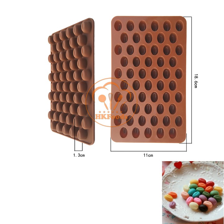 Khuôn Silicon làm thạch rau câu, chocolate, làm bánh 55 Hạt Cà Phê Nhí