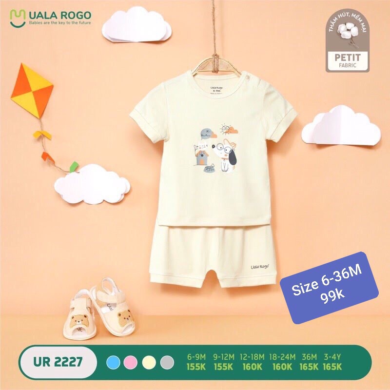 Bộ cộc tay Petit trơn in hình ur2227