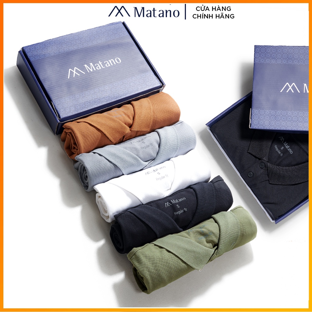 Áo polo nam trơn basic đẹp MATANO - Áo thun nam có cổ trụ bẻ, vải cá sấu cotton cao cấp chính hãng hàng hiệu giá rẻ 023