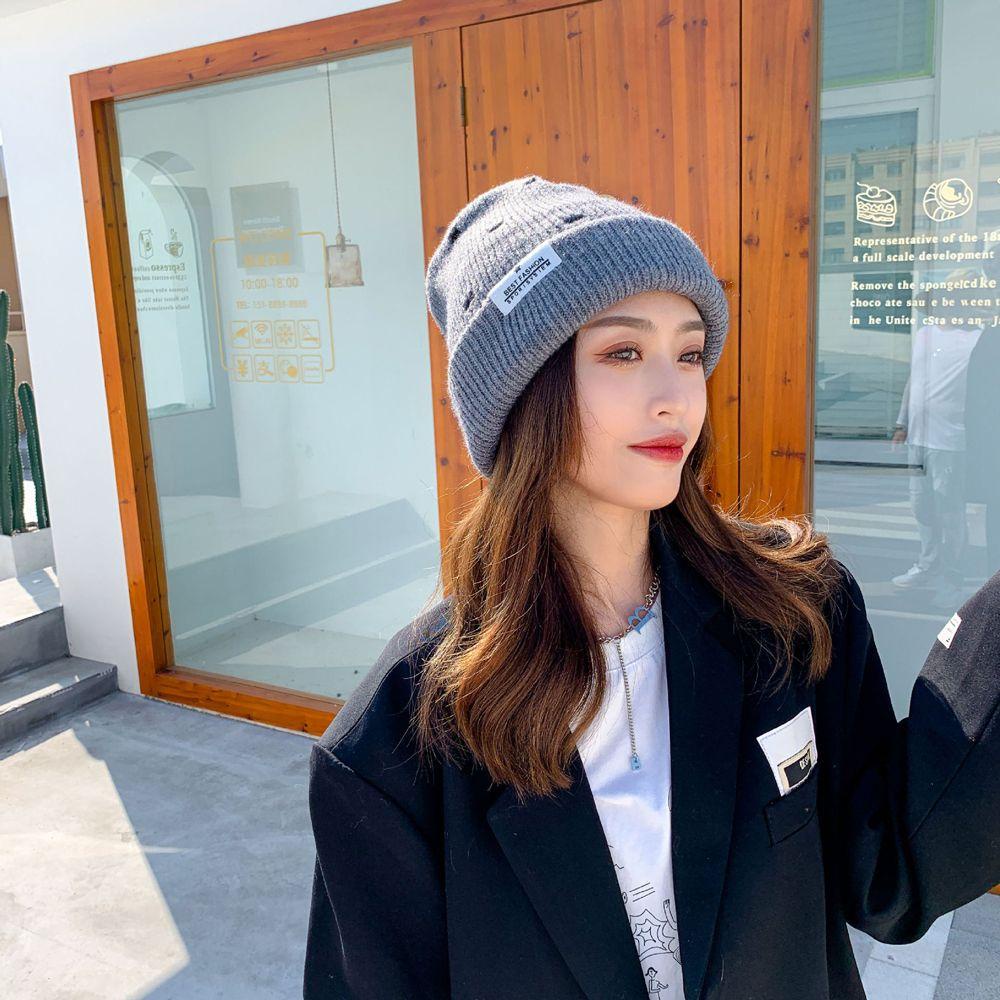 Wmes15h Mũ beanie Dệt Kim Màu Trơn Phong Cách Hip Hop Đường Phố Hàn Quốc Tối Giản Cho Nam