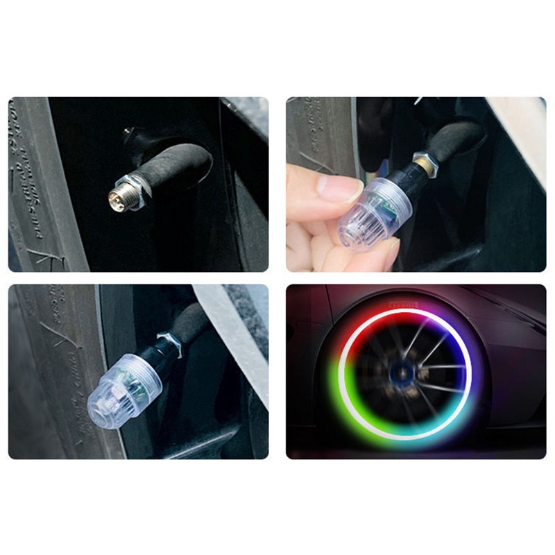 Đèn Led Nhiều Màu Sắc Gắn Van Bánh Xe Đạp Leo Núi/Xe Máy Điện