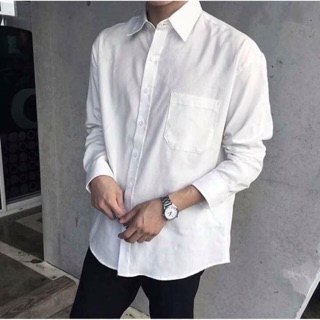 [UNISEX] Áo sơ mi trắng trơn tay dài basic