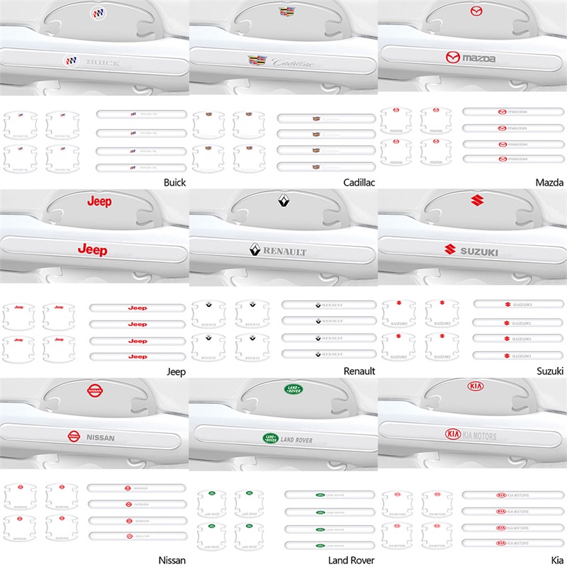 Bộ 8 miếng dán bảo vệ chống trầy xước dành cho tay nắm cửa ô tô