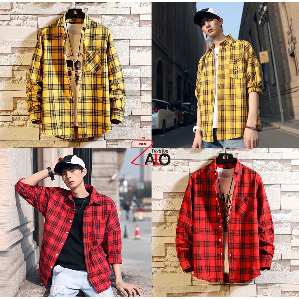 -HÀNG NHẬP KHẨU Áo Sơ Mi Flannel Sơ Mi Caro  Áo Khoác Nam Nữ Form Rộng Cá Tính Unisex SM11 Liên hệ mua hàng 084.209.1989