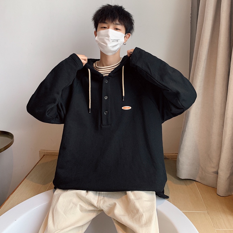 Áo hoodie dài tay màu sắc đơn giản thời trang | BigBuy360 - bigbuy360.vn
