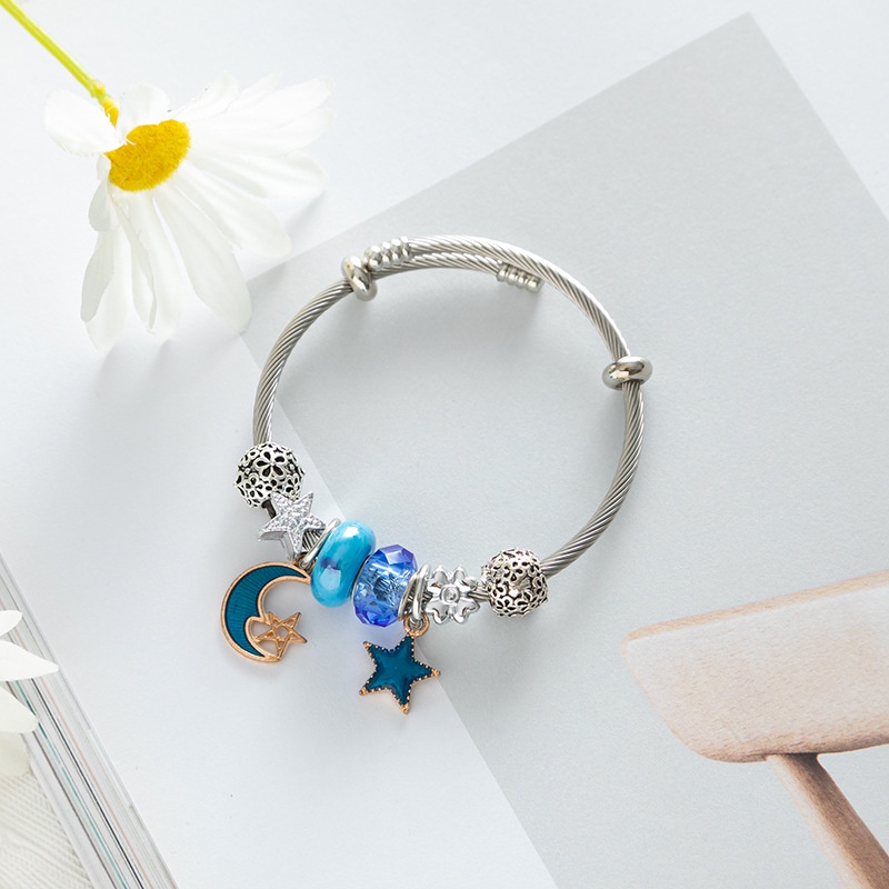 XiaoboACC Vòng Tay Chuỗi Hạt Bằng Thép Không Gỉ Hình Phi Hành Gia Thời Trang Dành Cho Nữ