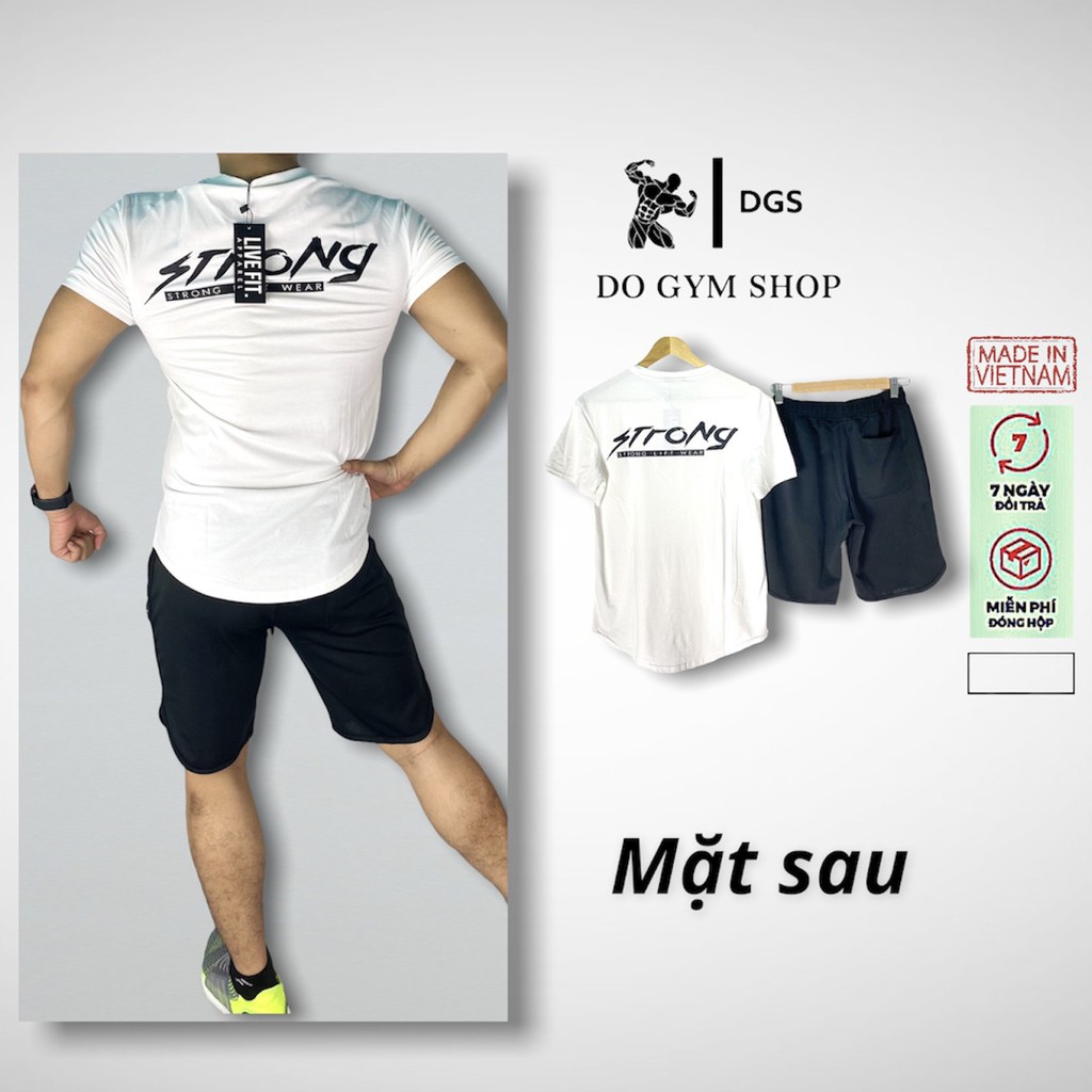 Bộ đồ thun nam thể thao DO GYM SHOP form ôm body, thun cotton siêu thoáng mát