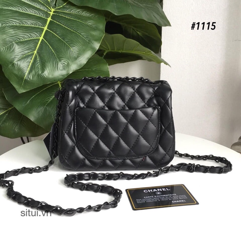 Túi hạt trám đeo chéo full đen