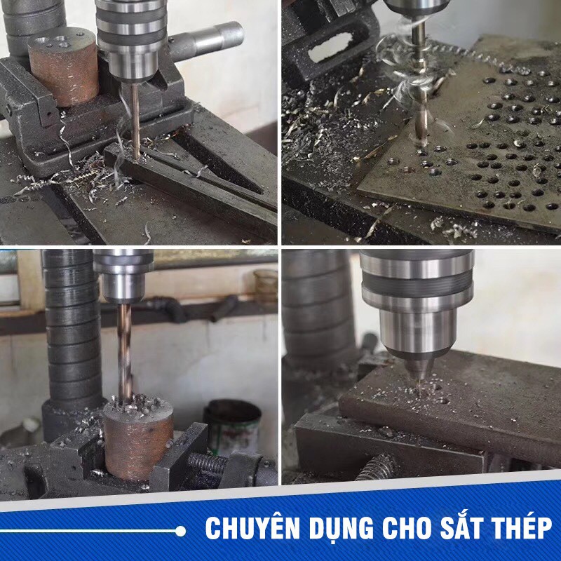 Mũi Khoan Xoắn MẠ TITAN Chân Tròn 1.5mm-10.0mm Chất Liệu HSS Chuyên Dụng Khoan Inox, Sắt, Thép