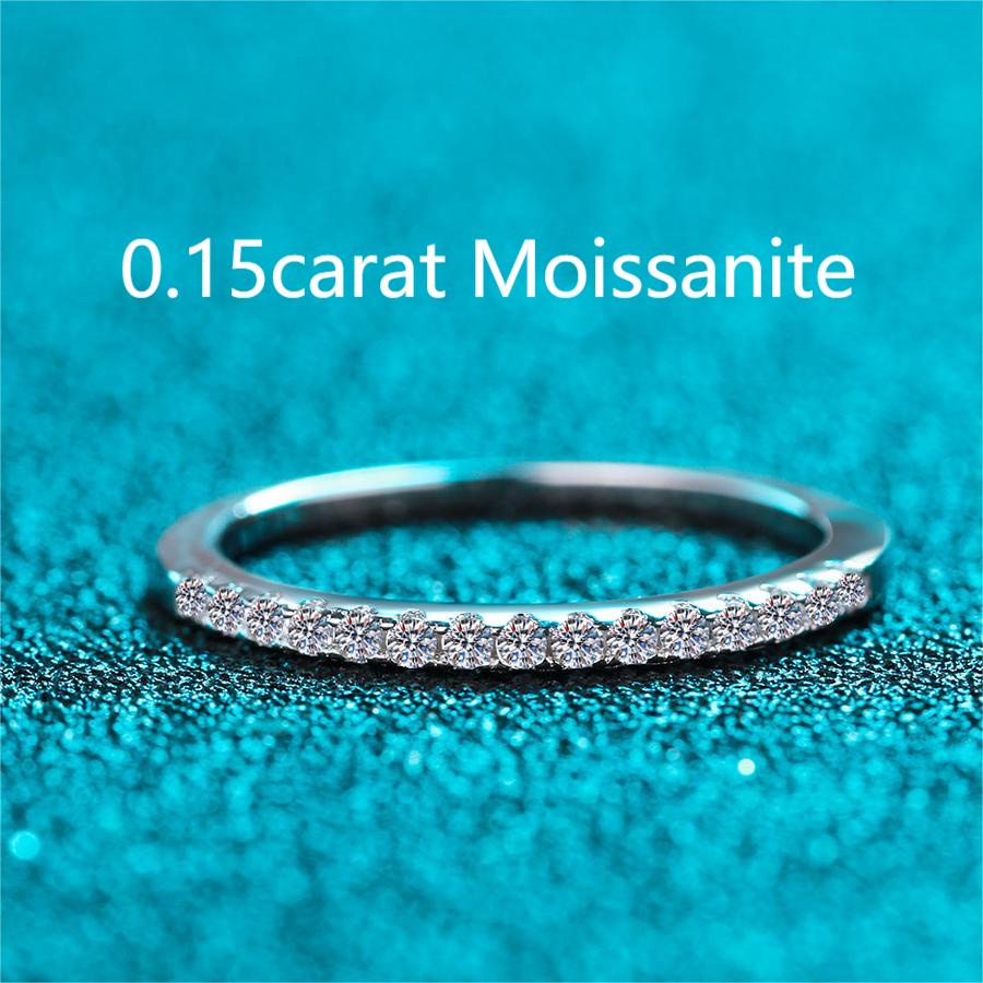 XDY-725 Nhẫn bạc nữ 925, Moissanite 0,15 carat (không có giấy chứng nhận)