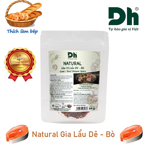 🌸Combo 2 gói natural gia vị lẩu dê - bò 64g 🌸 Dh foods 🌸 Thích làm bếp 🌸 Tự hào gia vị Việt 🌸 Mua nhiều giá ưu đãi 🌸