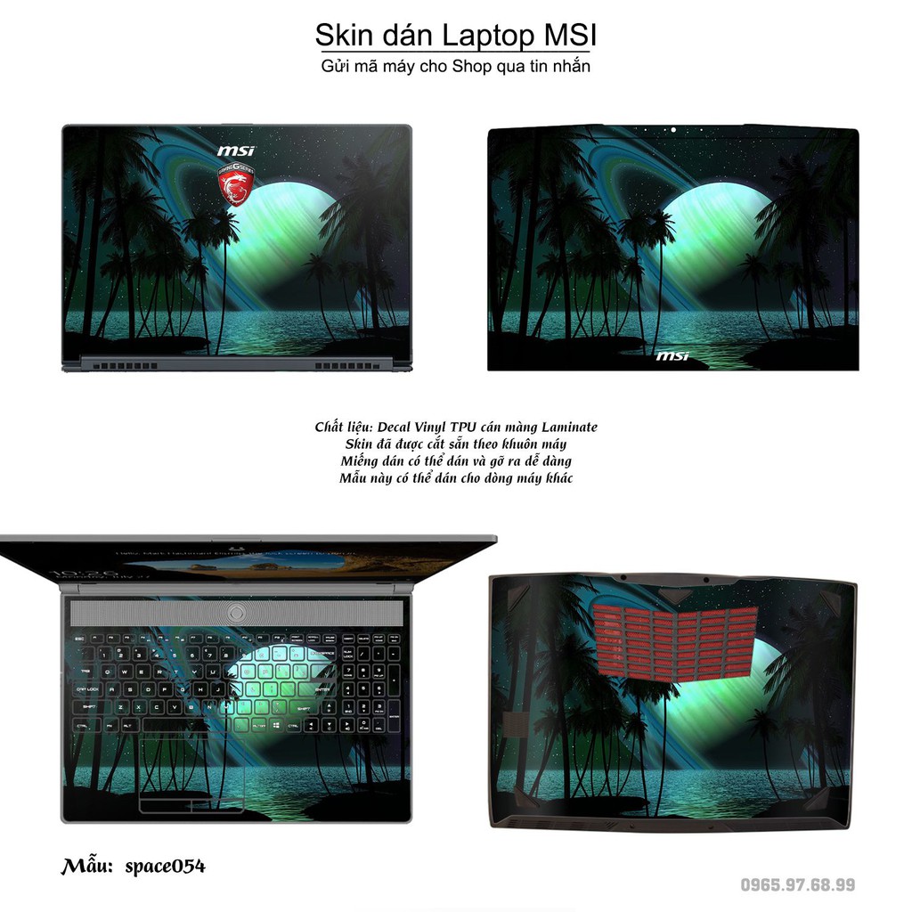 Skin dán Laptop MSI in hình không gian _nhiều mẫu 9 (inbox mã máy cho Shop)