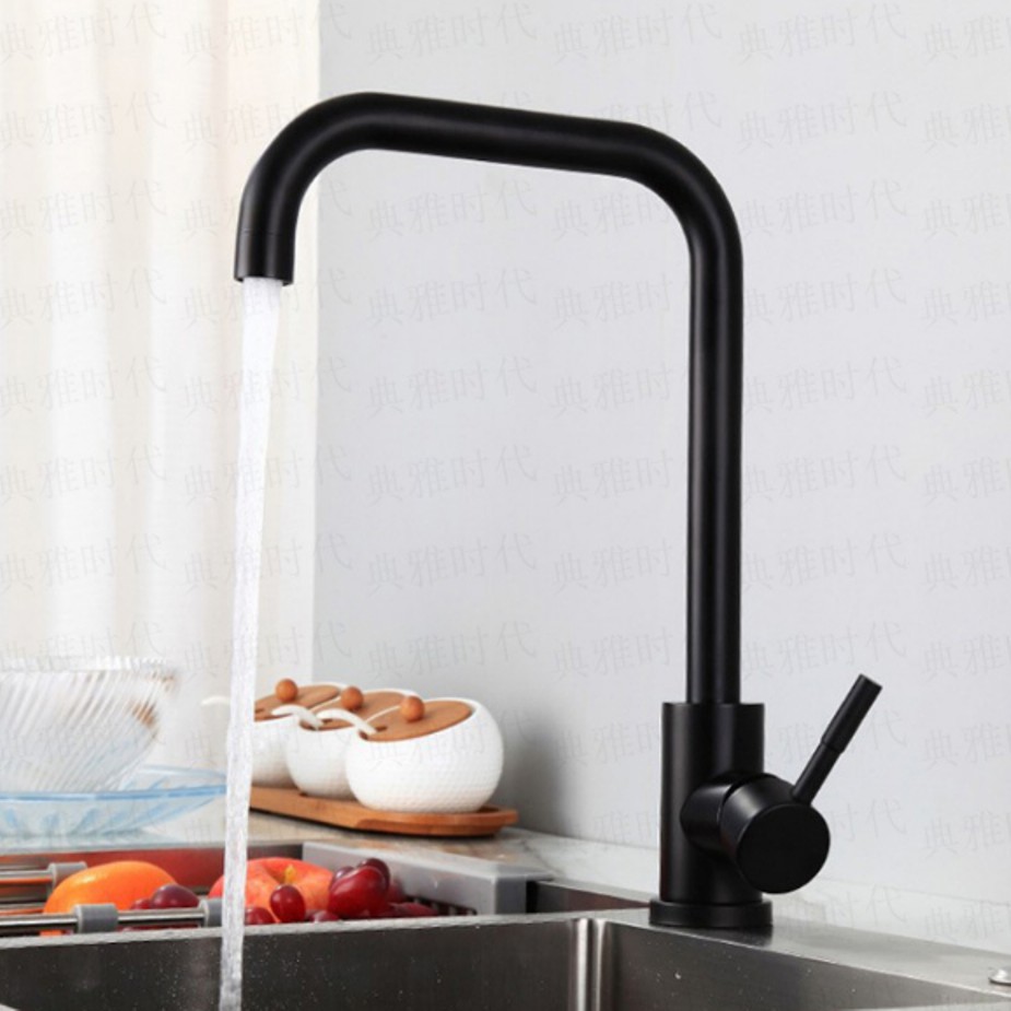 Vòi rửa bát  Inox 304 cao cấp - nóng lạnh, màu đen MS1A