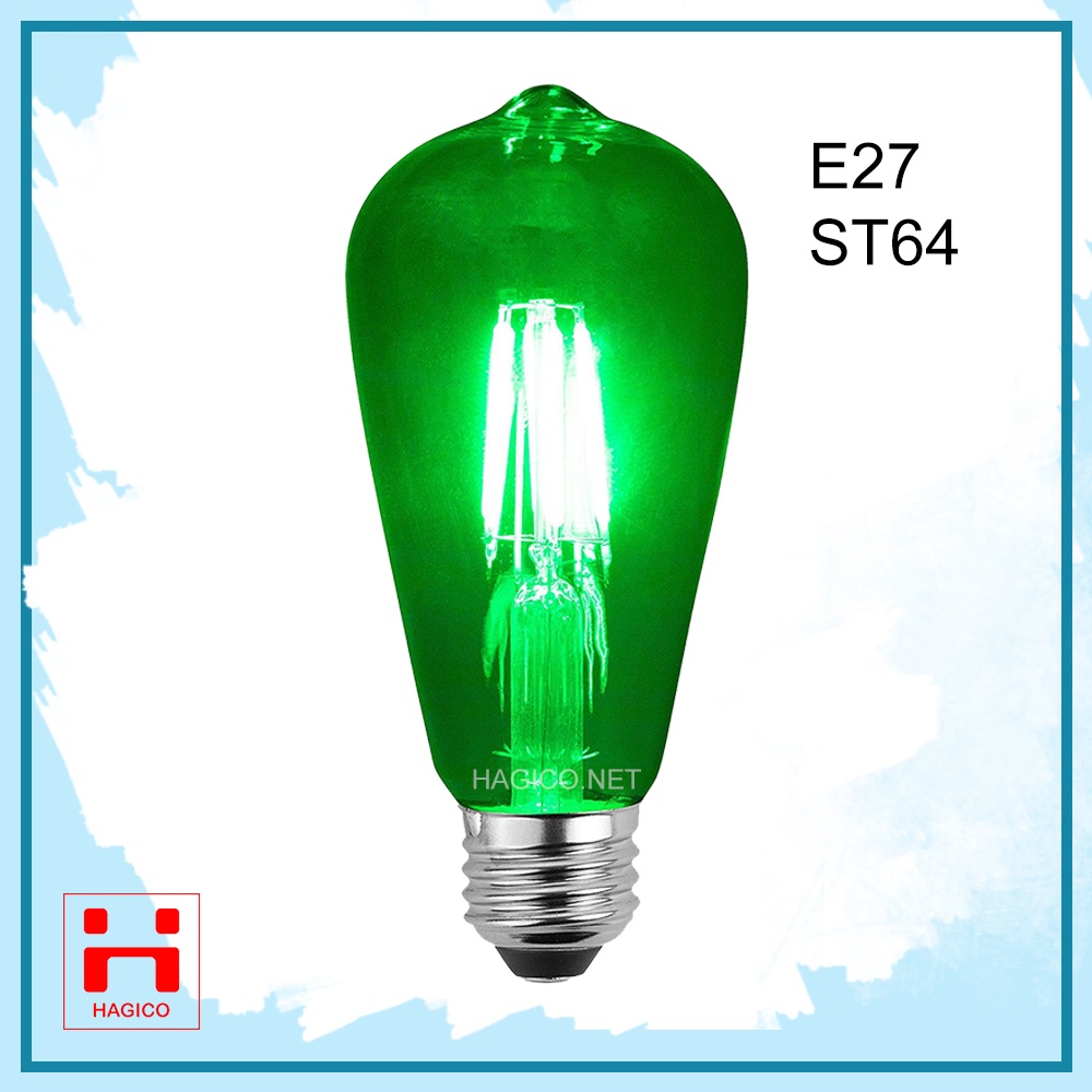 Bóng đèn LED Edison ST64 vỏ vàng nắng vỏ trắng dùng dimmer led 4W 6W