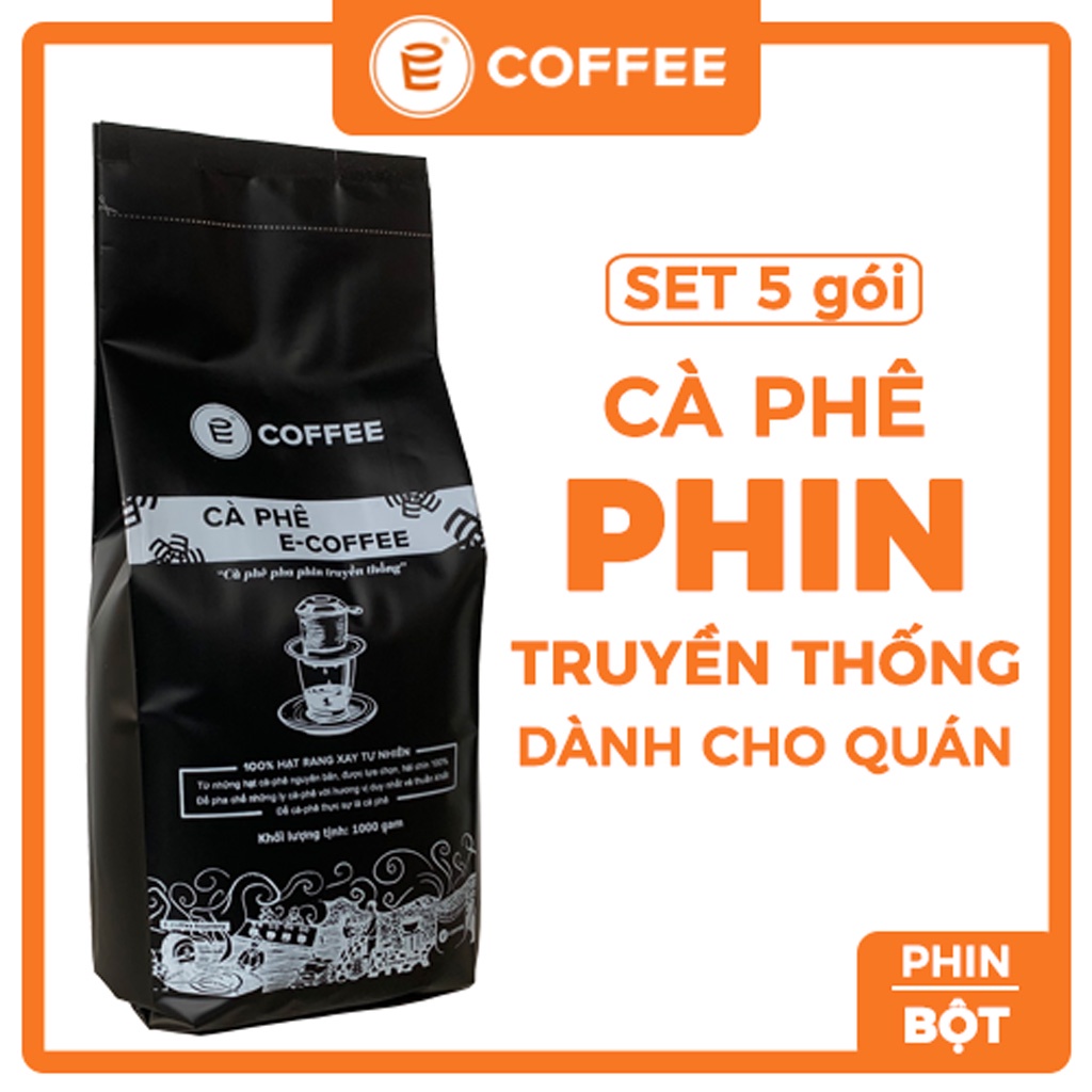 Cà phê nguyên chất pha phin giá sỉ dành cho quán, cà phê phin chuẩn GU đậm đà hậu vị ngọt, hương thơm nồng từ E COFFEE