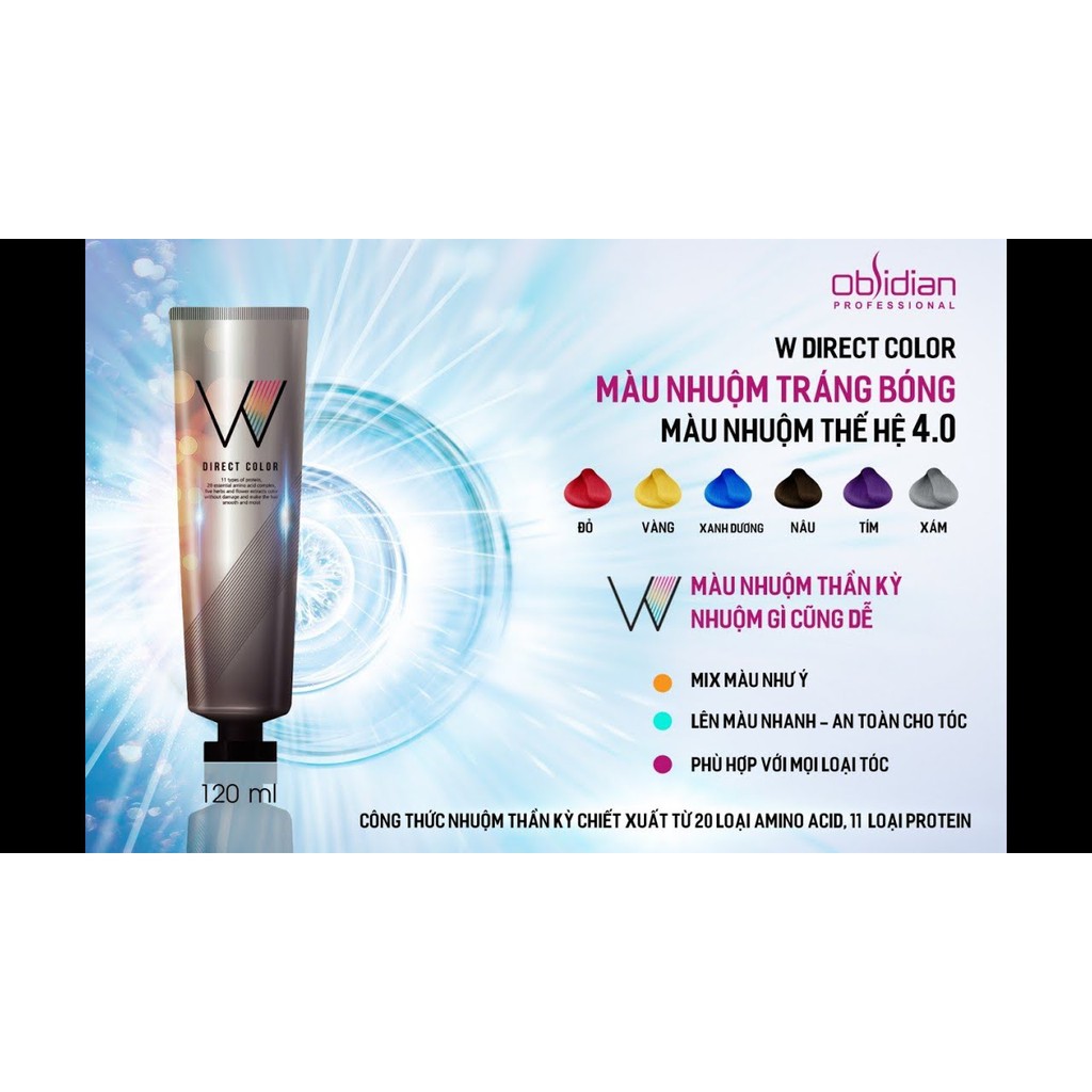 Màu nhuộm tráng bóng OBSIDIAN W DIRECT COLOR 120ml