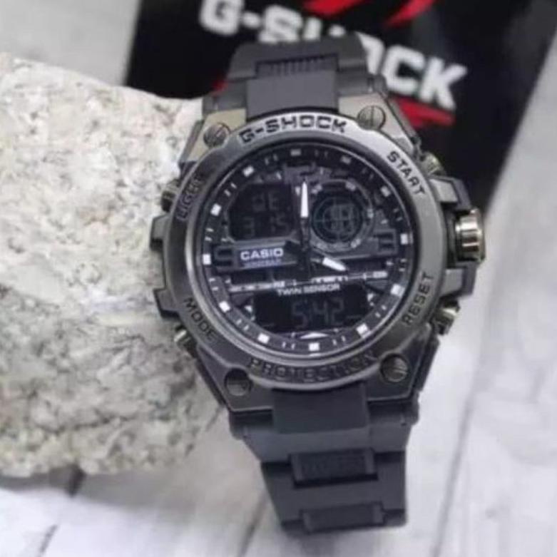 Đồng Hồ Đeo Tay G SHOCK GST100 Mica Dây Sắt Màu Đen Thời Gian Đôi Nghệ Thuật X539)