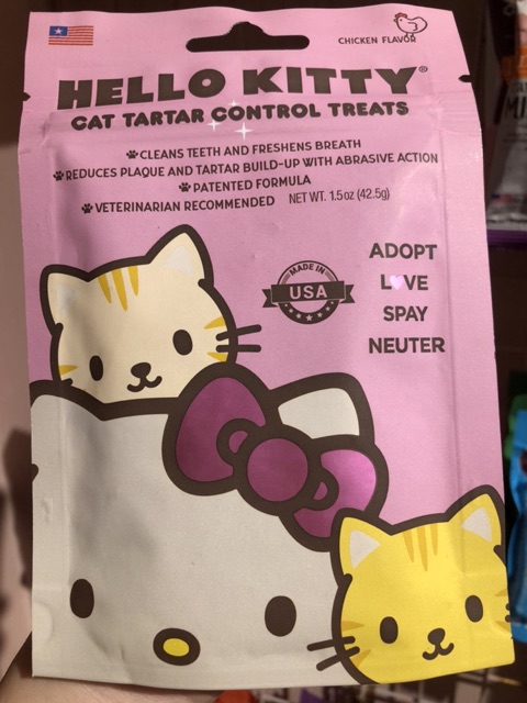 Hello Kitty Tartar Control Cat Treats - Bánh thưởng Hello Kitty làm sạch răng miệng cho mèo