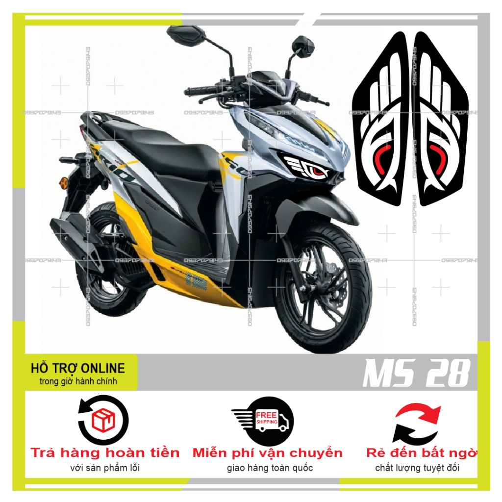 DECAL DÁN ĐÈN SƯƠNG MÙ XE VARIO 2020 (DECAL TRONG SUỐT) MS 28 - DUNG DECAL