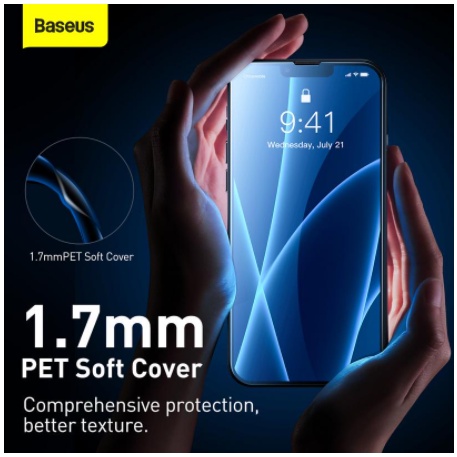 Bộ 2 kính cường lực Baseus iPhone 13 Mini/ 13/ 13 Pro/ 13 Pro Max  Full màn hình mỏng 0,3mm chính hãng - Tặng khung dán