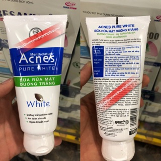 Sữa rửa mặt dưỡng trắng Acnes Pure White 100g
