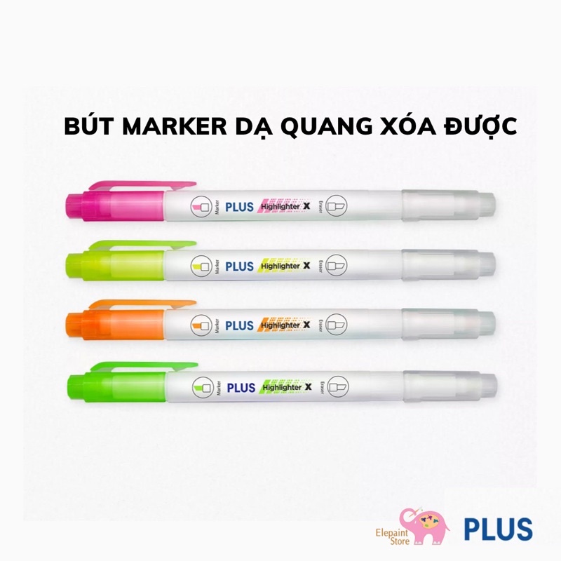 Bút marker dạ quang xóa được PLUS