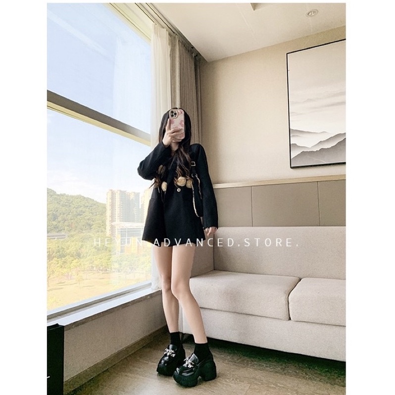 GIÀY LƯỜI OXFORD O84 ĐẾ CAO 7CM QUAI XÍCH