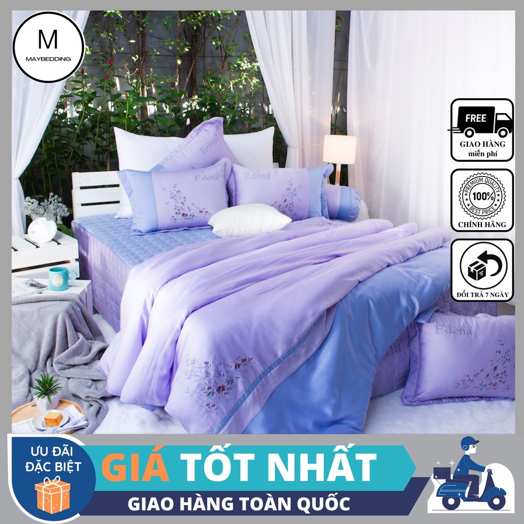 Bộ ga ( drap ) nệm Tencel Edena mẫu 738 - Chính Hãng , Cao Cấp in Maybeding