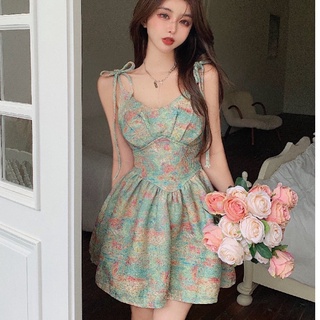 Váy mùa hè dành cho nữ Váy hoa cổ điển váy dây buộc váy lệch vai váy gợi cảm váy hàn quốc váy dự tiệc váy cưới trang trọng giản dị