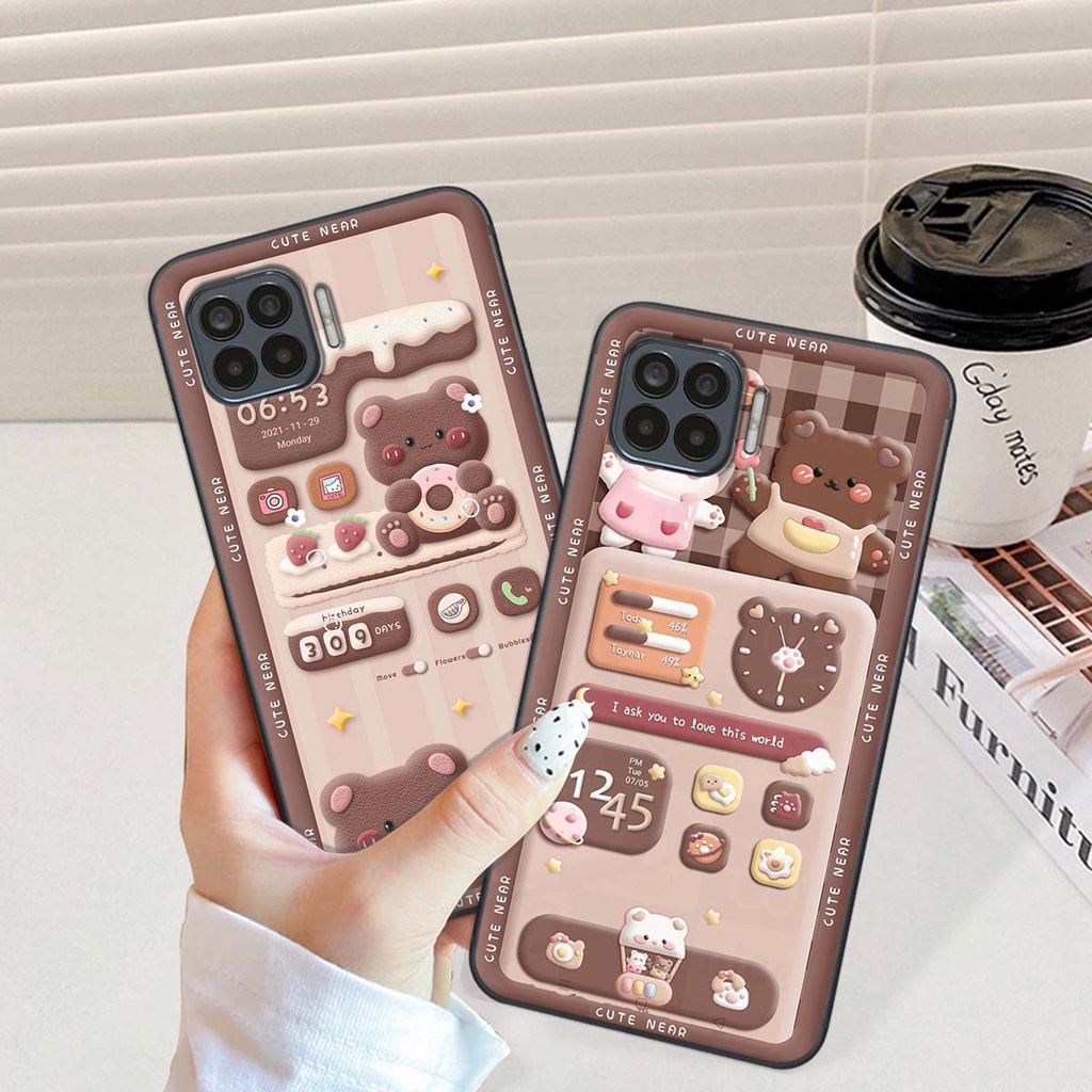 Ốp lưng Oppo A73 / A93 in hình gấu cute,bò sữa 3D cute dễ thương bảo vệ điện thoại.