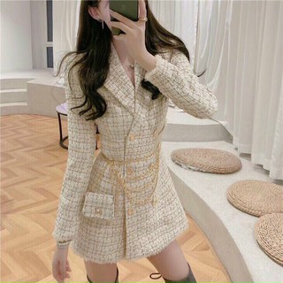 áo khoác dạ dáng dài kèm túi áo dạ kẻ